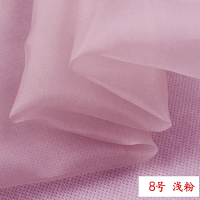 8 light pink Фабричная органза в 23 цветах 6 момме 140 см в ширину H1S1O10 - Цвет: 8 light pink