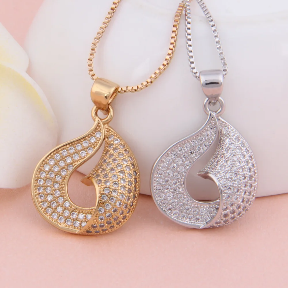 БЕЙЛИН Мода Кубического Циркония Ожерелья &amp Подвески Золото Серебро Тон Box Цепи