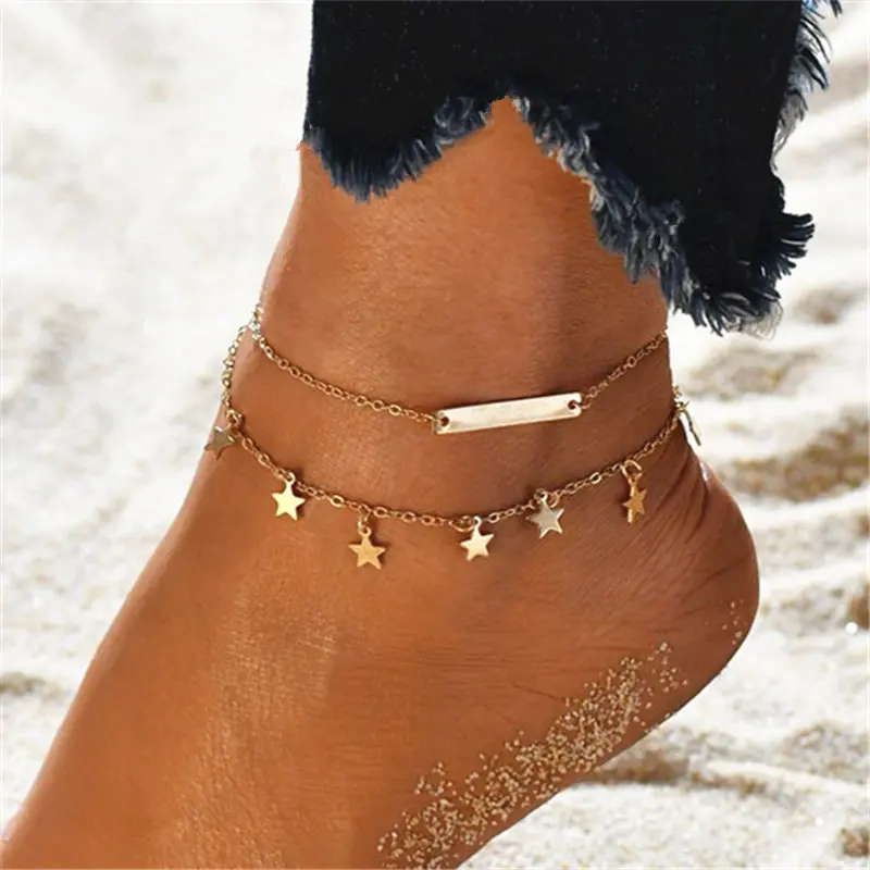 ZCHLGR Boho модный стиль звезда браслет на ногу многослойный цепочка для ног новый