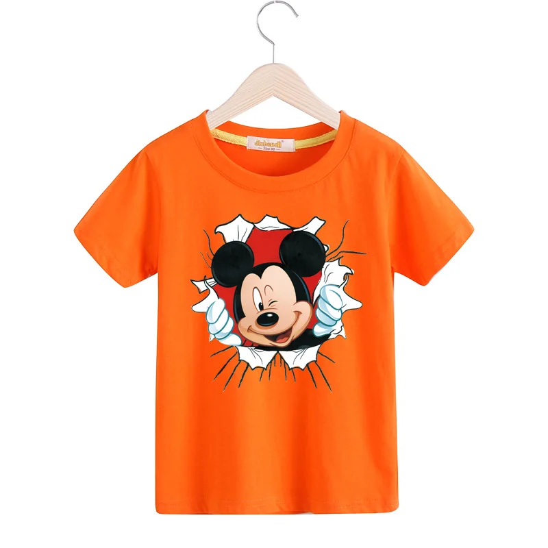 2018 новая детская одежда с Микки Маусом детские футболки топы костюм летняя белая