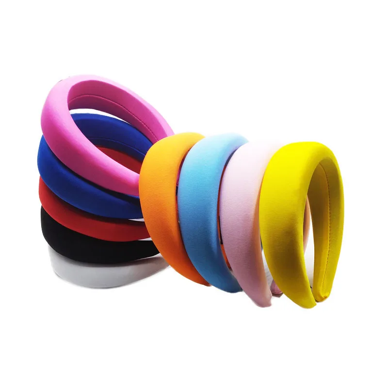 

Sponge Lining Cloth Fabric Wrapped 4cm wide plastic Hair band Head hoop Fashion Headwear ornament accessory