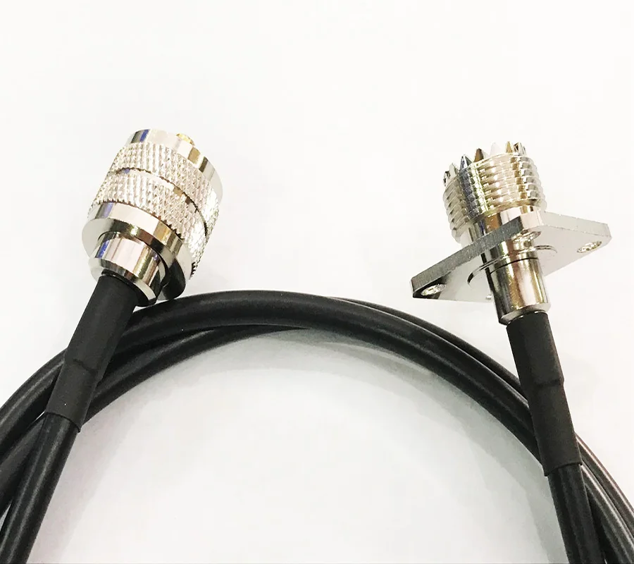 UHF PL259 штекер к гнездо SO239 фланец 4 отверстия Панельное крепление RG58 50 3