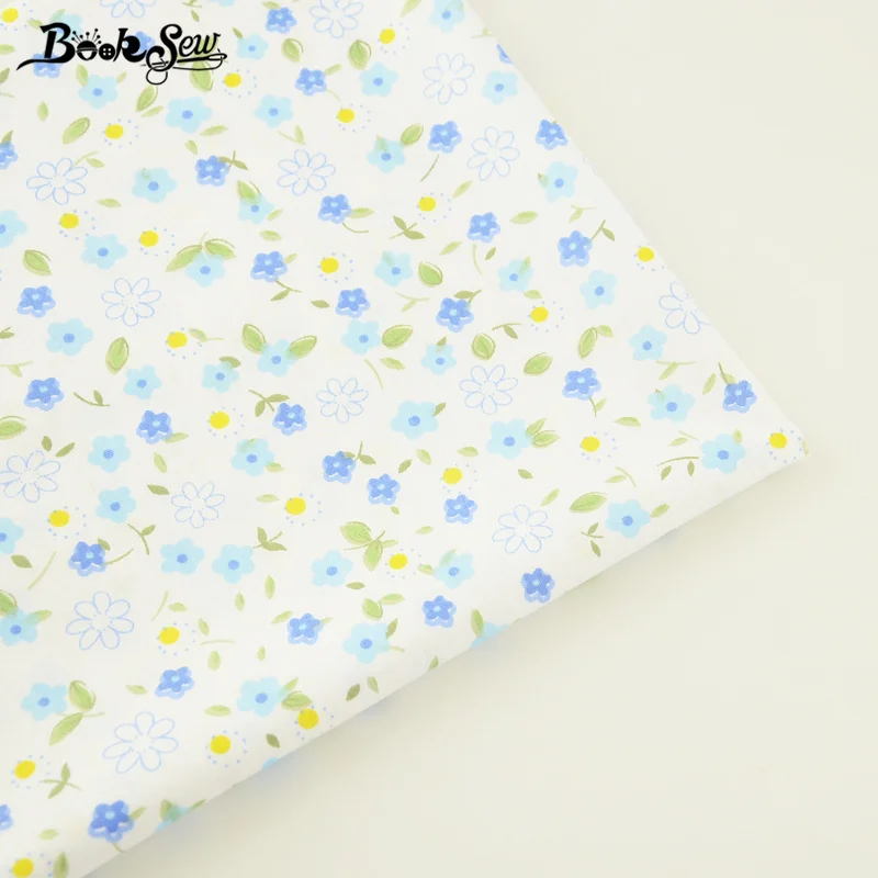 Booksew Freshness Floral Pattern100% Cotton Twill Fabric Home Textile Sewing Cloth For Bedding Baby Craft Patchwork Scrapbooking| |