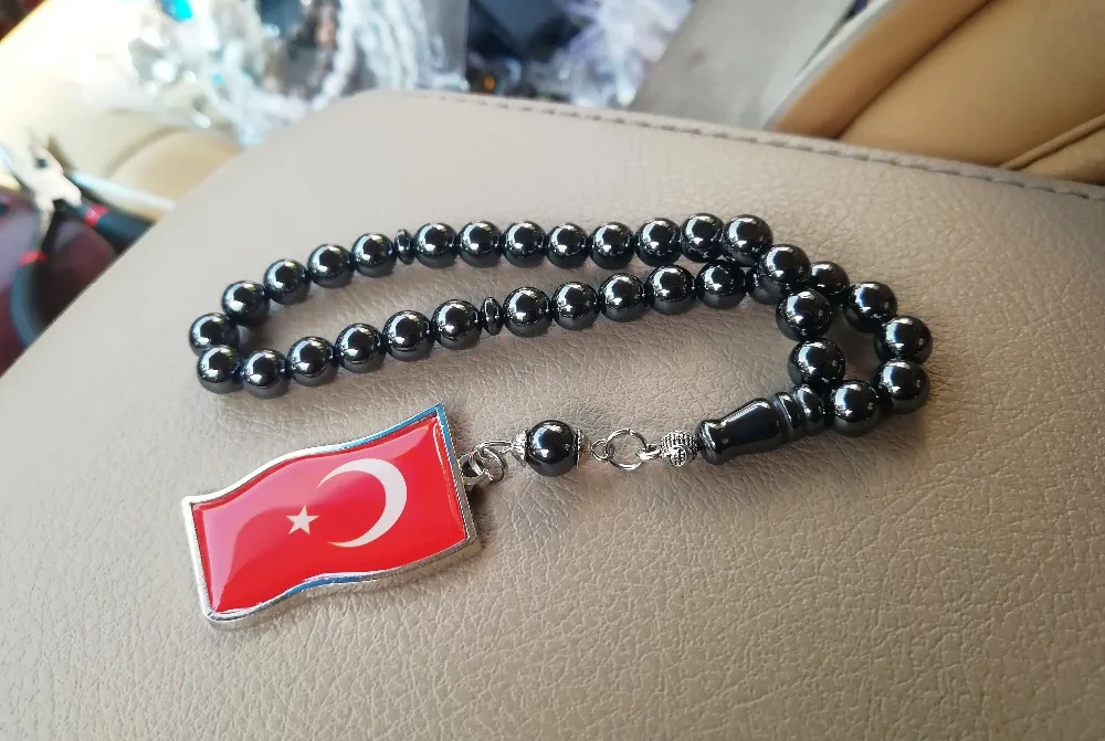 Турецкий флаг Turkije оттоманское ювелирное ожерелье молитвенные бусины 33 tasbih дом