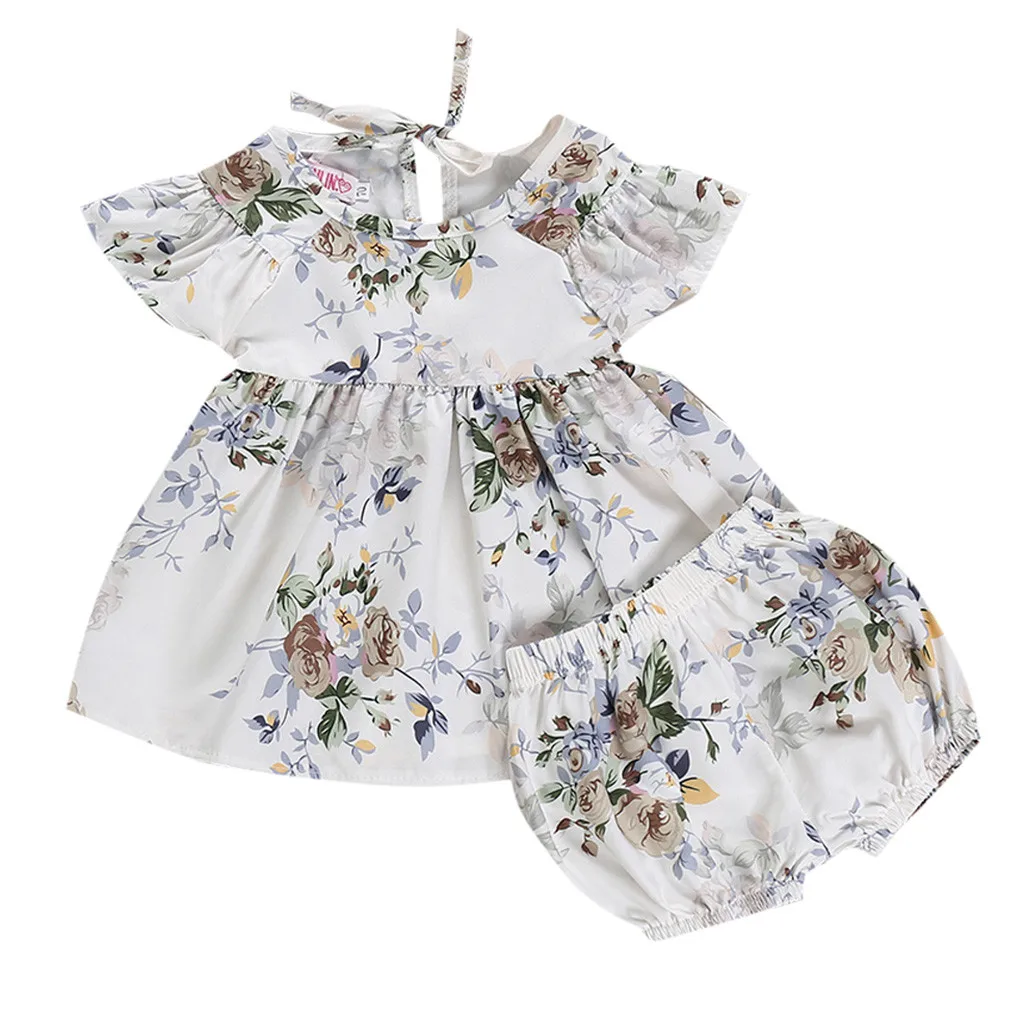 Топы для новорожденных девочек с расклешенными рукавами цветочным принтом и