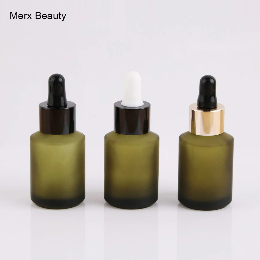 Merx Beauty оптовая продажа 14 шт 30 мл 1 унций стеклянная капельница зеленая бутылка