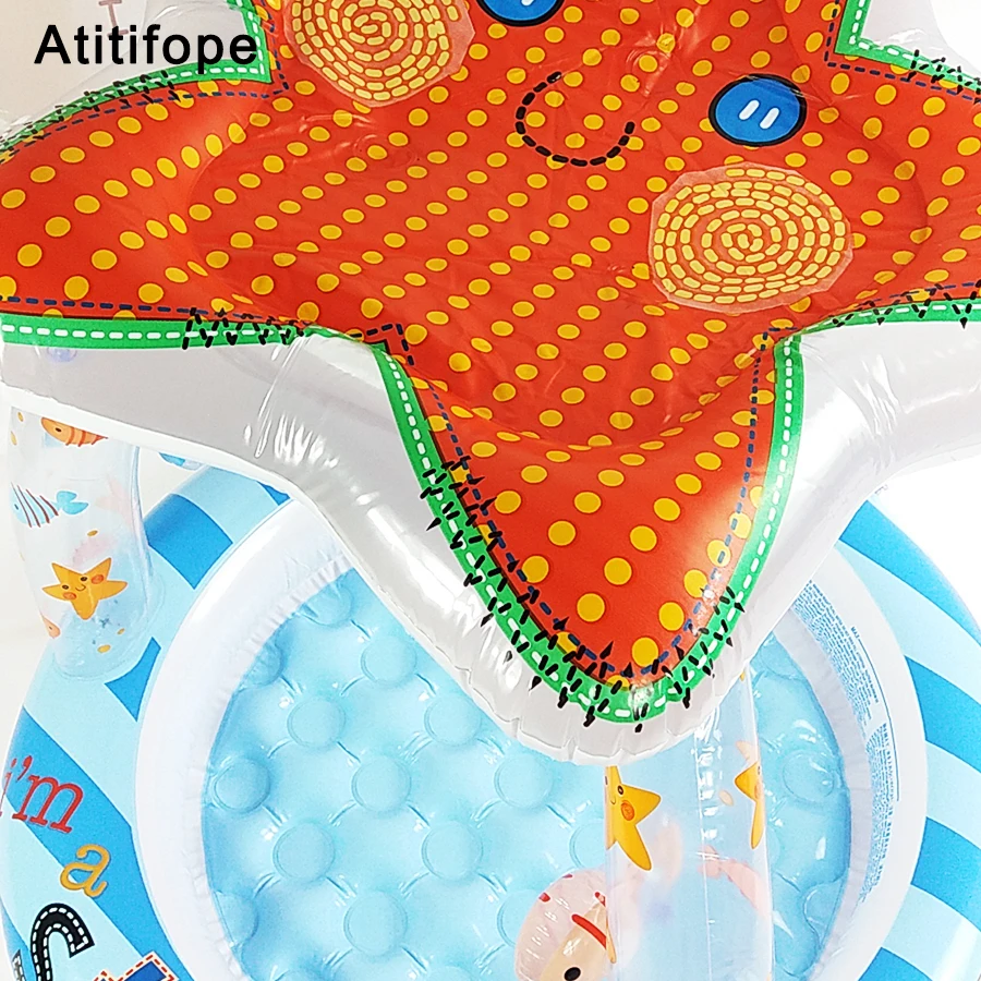 Cute interesting starfish shaped Top-ring Inflatable Support Plastic Bright colors Children's inflatable pool Paddling pool