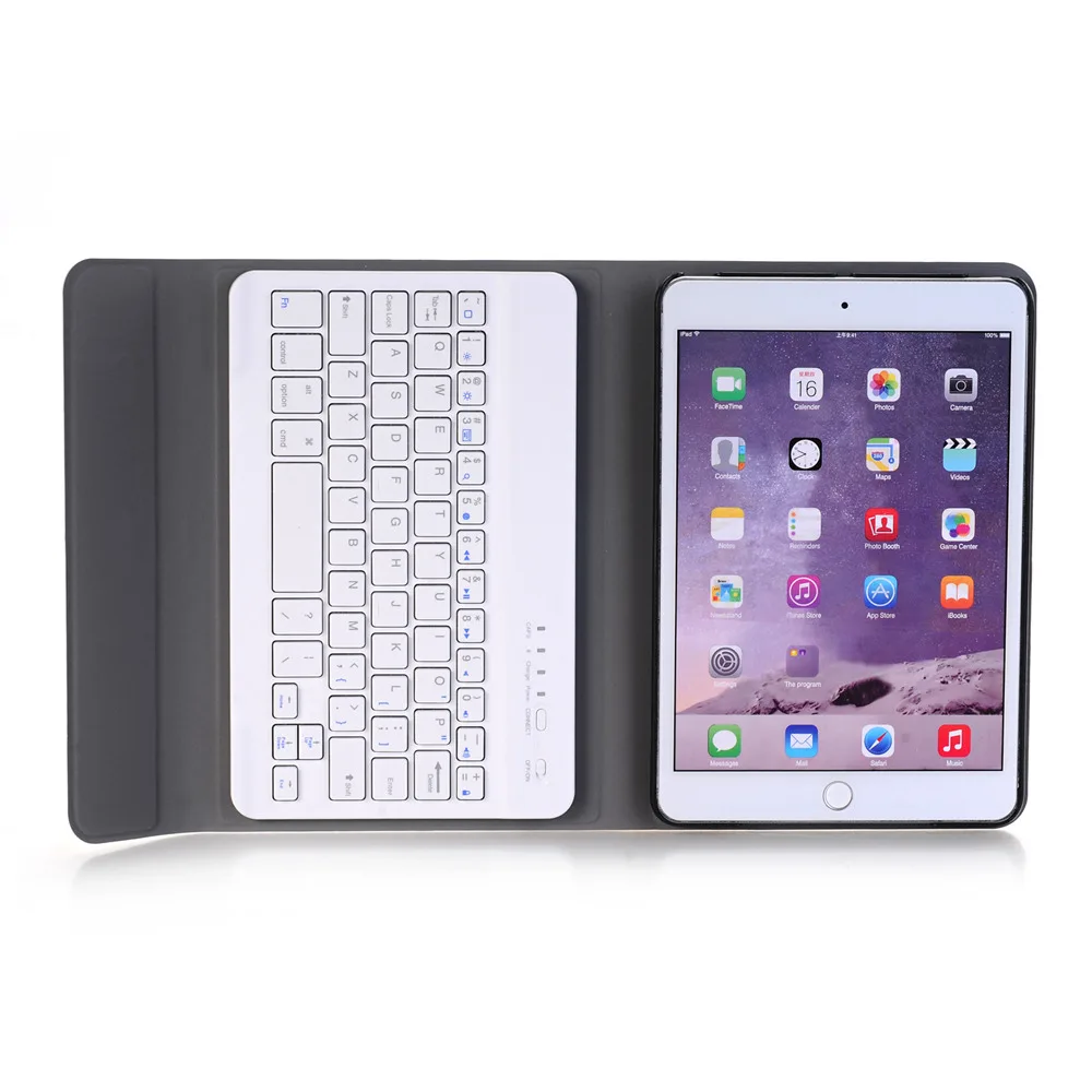 Для iPad mini 1/2/3 2 в 1 Съемная Беспроводная Bluetooth Русская/Иврит Клавиатура + тонкий