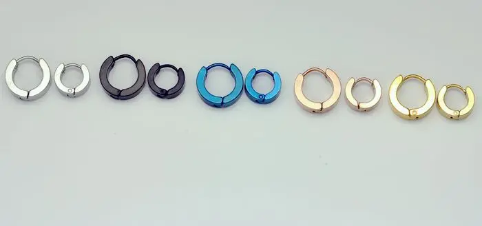 1 пара нержавеющая сталь круглые серьги-гвоздики 5 видов цветов 4 размера