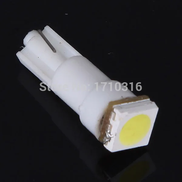 10 шт./лот T5 1 SMD 5050 Светодиодная лампа белый Автомобильный источник света Интерьер