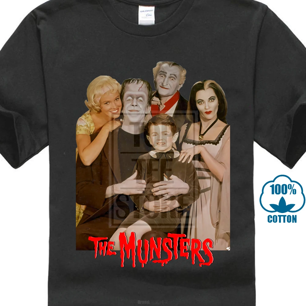 Семейная цветная футболка The Munsters из 100% хлопка с принтом | Мужская одежда