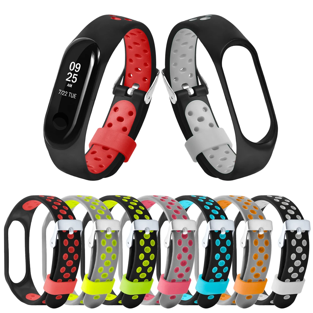 Для xiaomi Mi Band 3 дышащий браслет силиконовый спортивный ремешок для Miband сменный