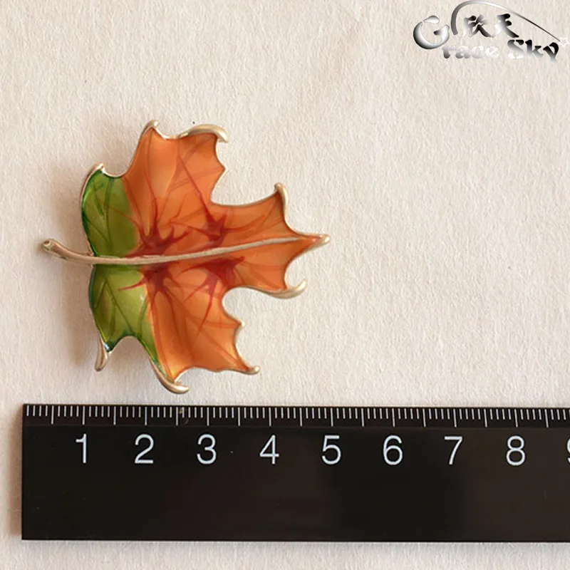 2018 Fashion Jewelry Enamel Pin Metal Mapel Leaf Brooch Hijab Broches Vintage Safety Wedding Brooches For Women | Украшения и