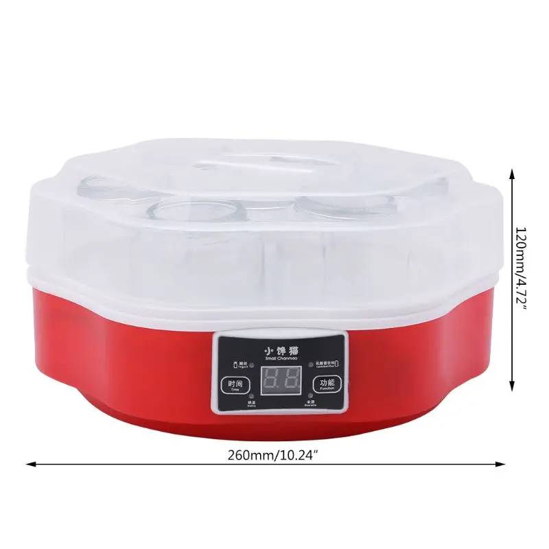 

Yoghurt Maker With Timer & 7 Glass Jars 1.7L Large Capacity Automatic Smart Touch Screen Control