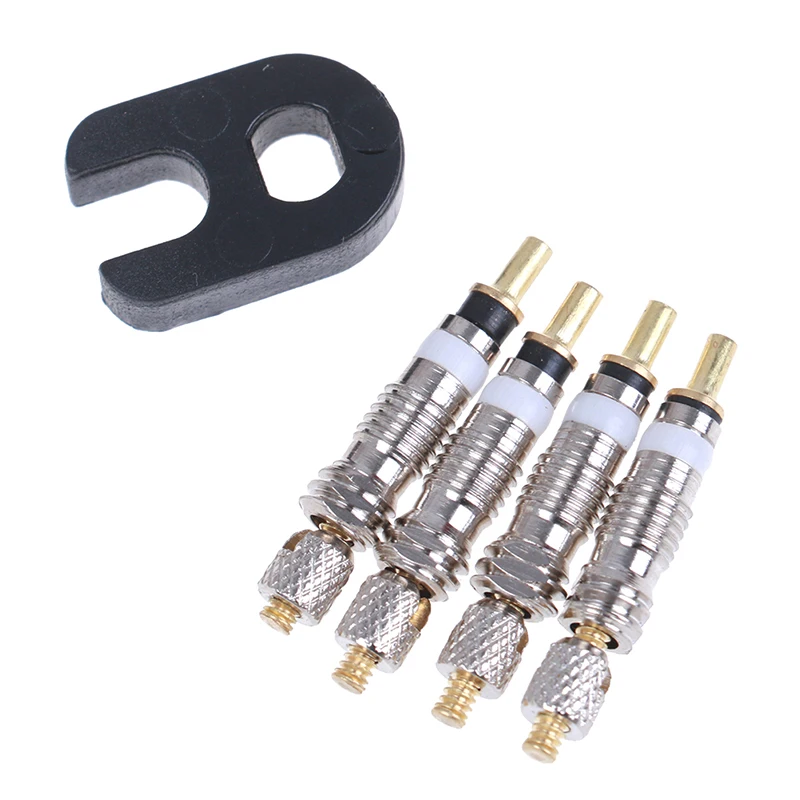 4pcs Silver Detachable Valve Core Replacement for Bicycle MTB/Road Bike Valve Core French Air Pump Valve