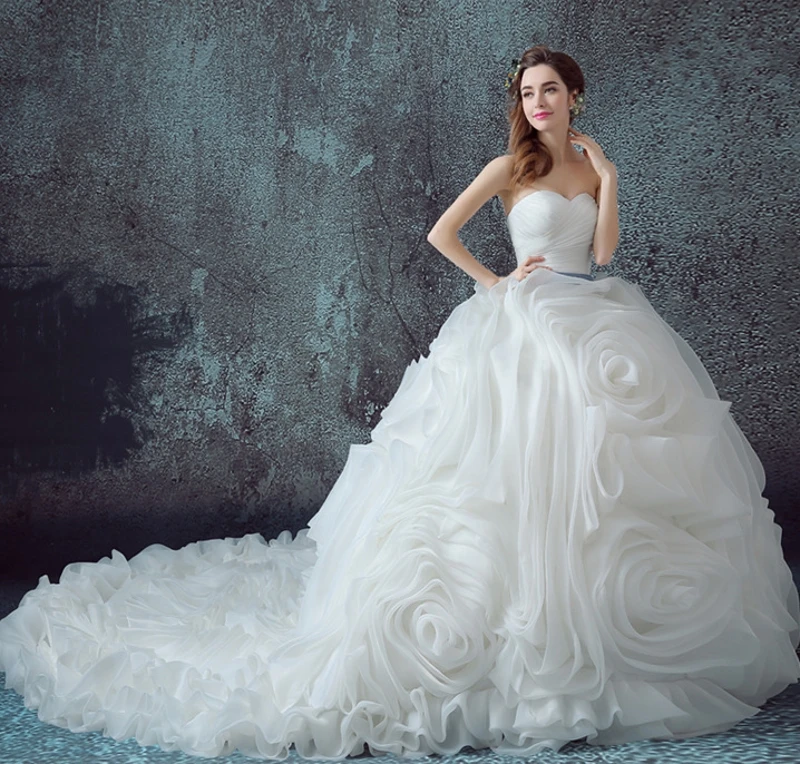 Роскошное платье с оборками для свадебной вечеринки дорогой наряд невесты