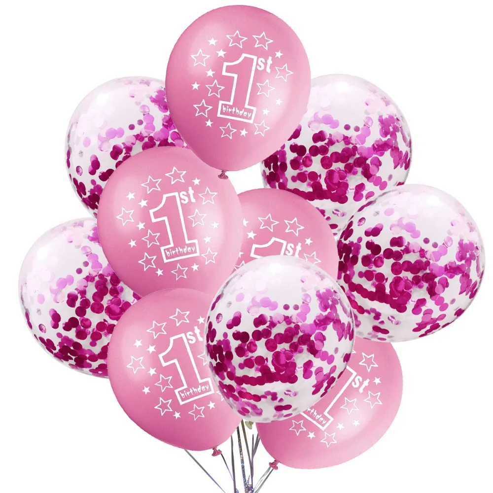 LAPHIL Baby Shower, 10 шт., голубые, розовые латексные шары для малышей, первый день рождения, украшение для вечеринки, Детские конфетти, воздушные шары, 1st вечерние принадлежности