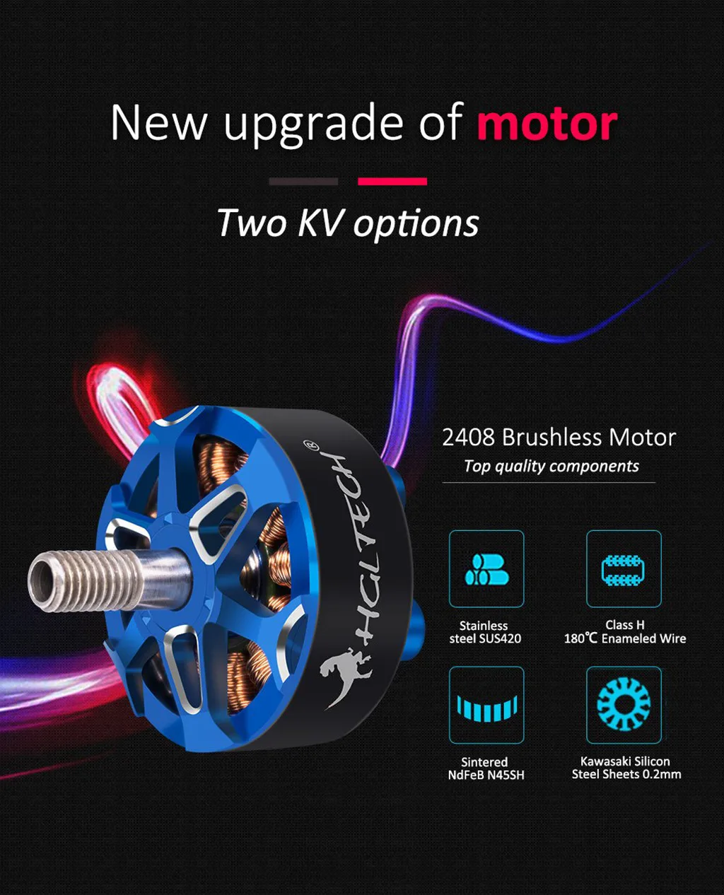 Аксессуары для Дронов HGLRC Forward 2408 1700KV/2500KV бесщеточный двигатель Z610 | Игрушки и