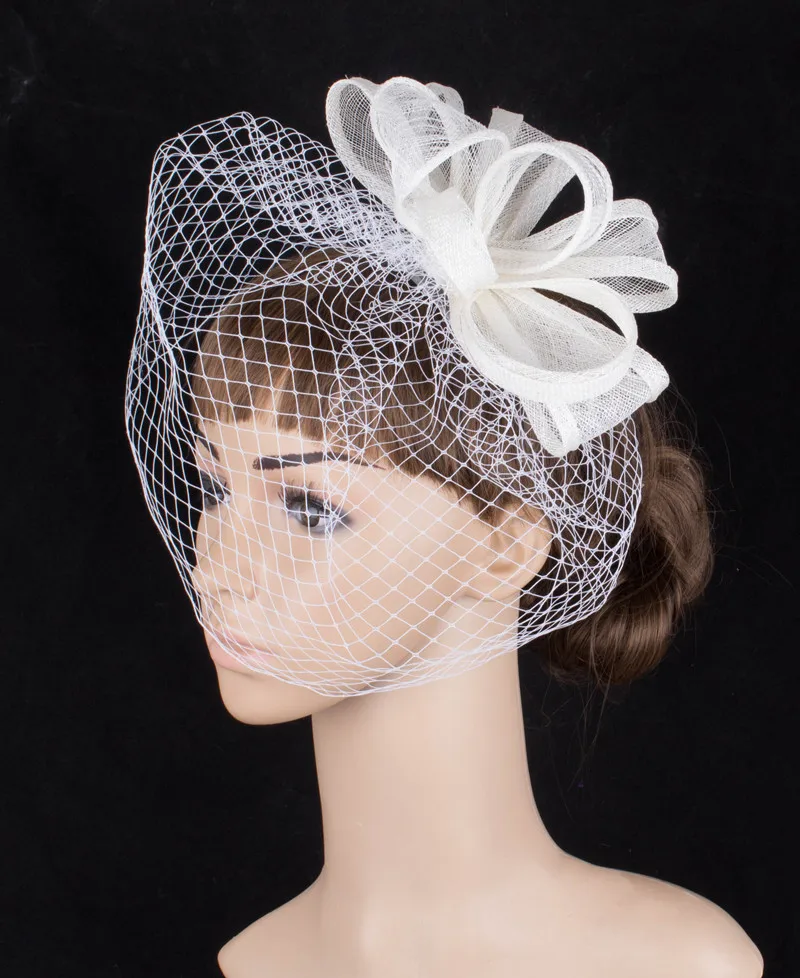 Sinamay Вуалетка головной убор красочная сетчатая свадебная фата для вечеринки