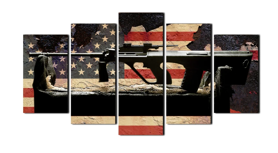 Модный американский флаг фон постер оружие настенная живопись холст