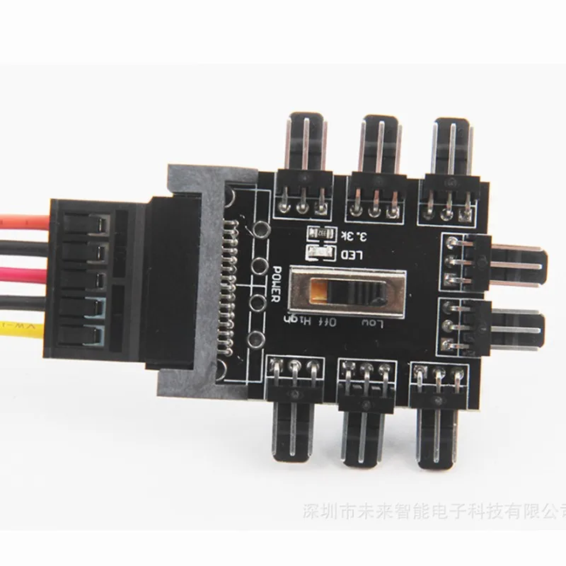 2 шт. SATA Power на 8 портов 3-контактный разъем преобразователь переключатель
