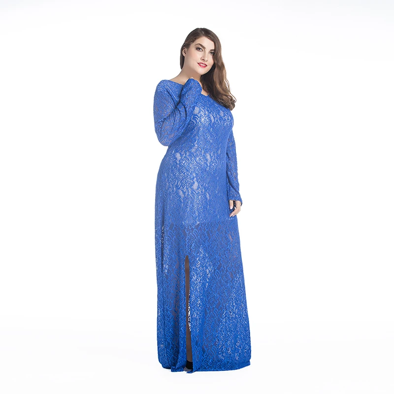 Женское кружевное платье до пола элегантное ажурное с V образным вырезом Пляжное