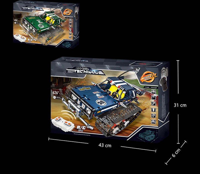 Technic RC Гусеничный гоночный Автомобильный Электрический двигатель с функцией питания, совместимый с Technic, городской строительный блок, кирпичи, модель детских игрушек 621 шт