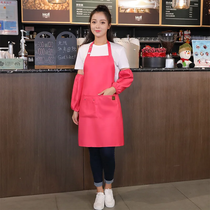 Only apron Модный кухонный фартук для приготовления пищи для женщин и мужчин, Рабочий Фартук, нагрудник с карманами для выпечки ресторана, передник с логотипом на заказ, подарок - Цвет: Only apron