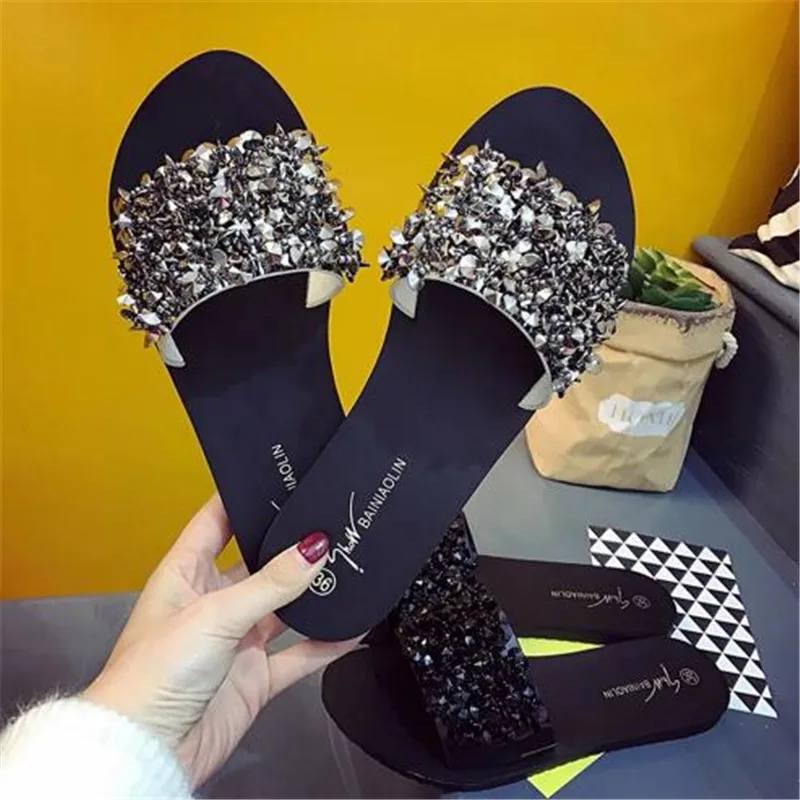 Женские босоножки на танкетке DIWEINI летние сандалии платформе с заклепками и