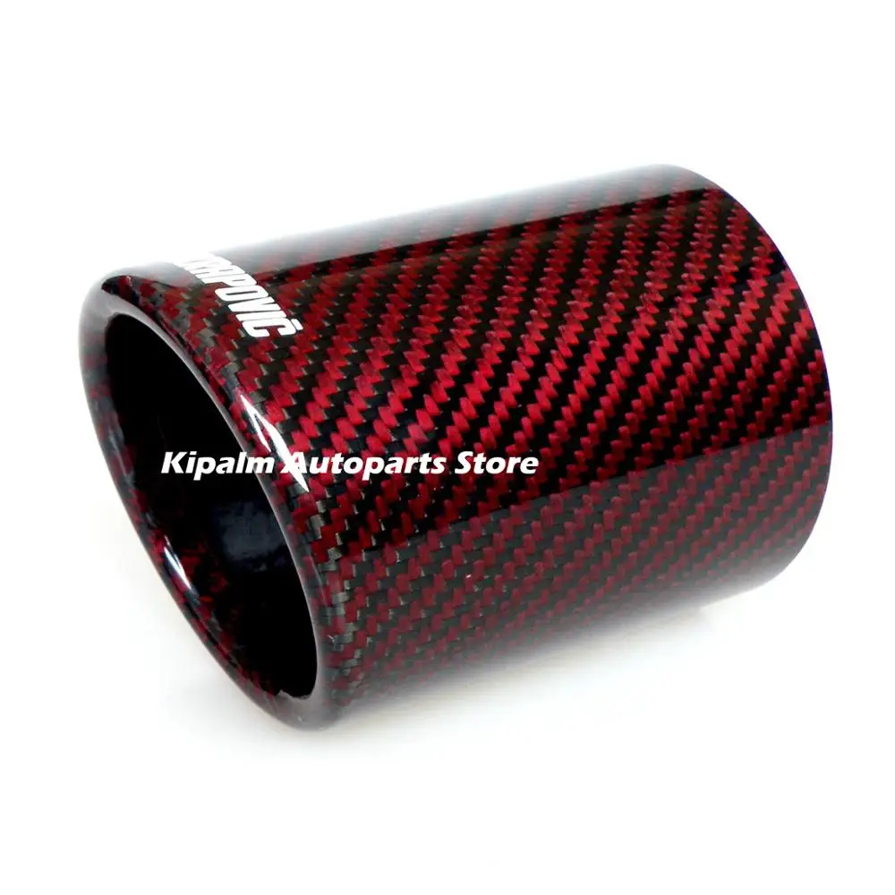 Akrapovic логотип автомобиля Универсальный выхлопной трубы красный и саржевый углеродного волокна крышка Глушитель Трубы наконечник чехол выхлопной трубы наконечник корпус