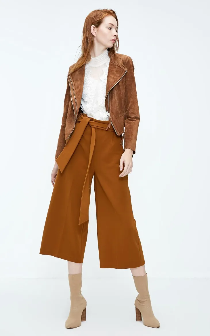 Vero Moda новые женские брюки Капри с высокой талией для отдыха с объемной боковой молнией и широкими штанинами на шнуровке | 31836J515