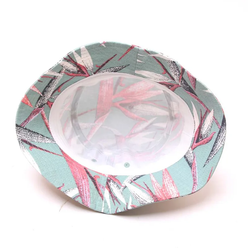 

Summer Plant Leaf Women Bucket Hats Unisex Outdoor Seaside Beach Play Flat Top Caps Men Shade Breathable Girlfriend Model F016