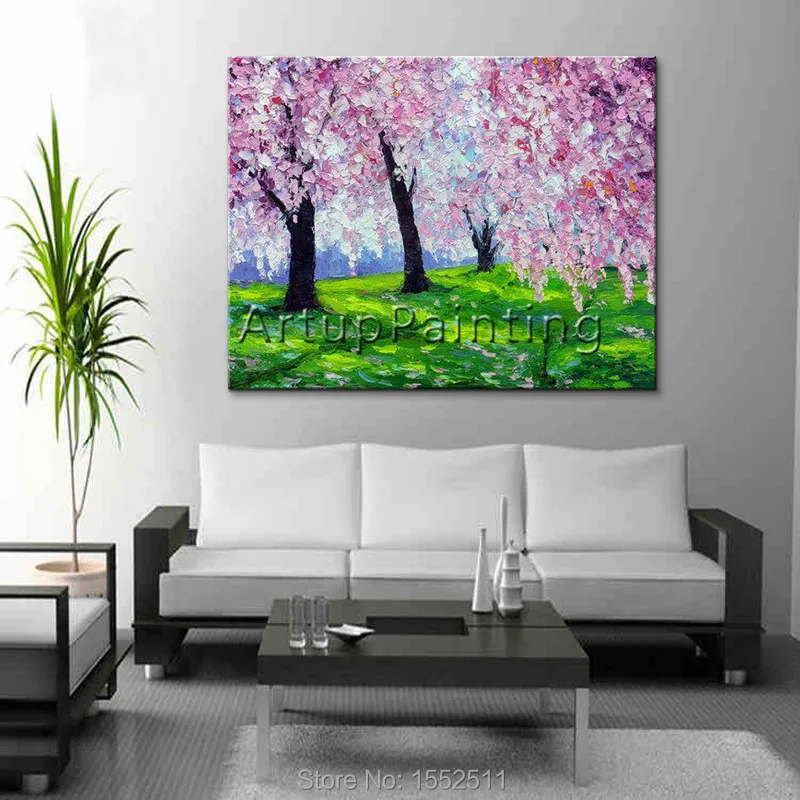 Палитра теней сакуры нож картина маслом на холсте Высокое качество ручная