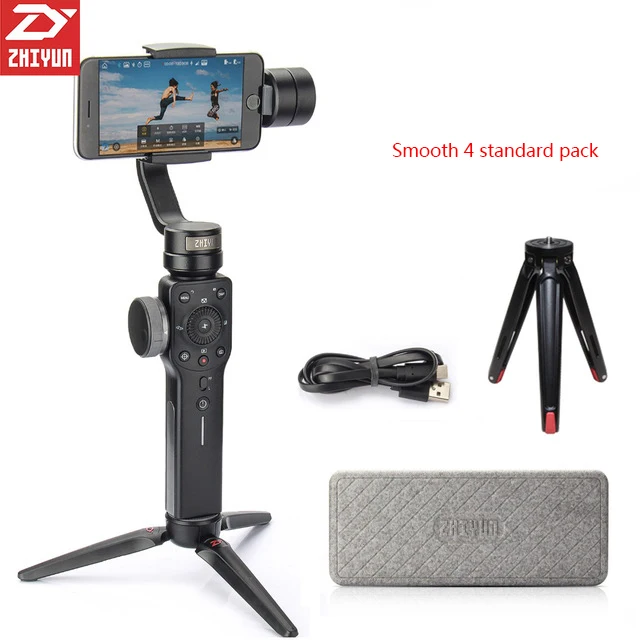 Чжи Юн Zhiyun Smooth 4 Карманный 3-осевой карданный смартфон для телефона для Gopro Hero Session экшн-Стабилизатор для камеры - Цвет: Black standard
