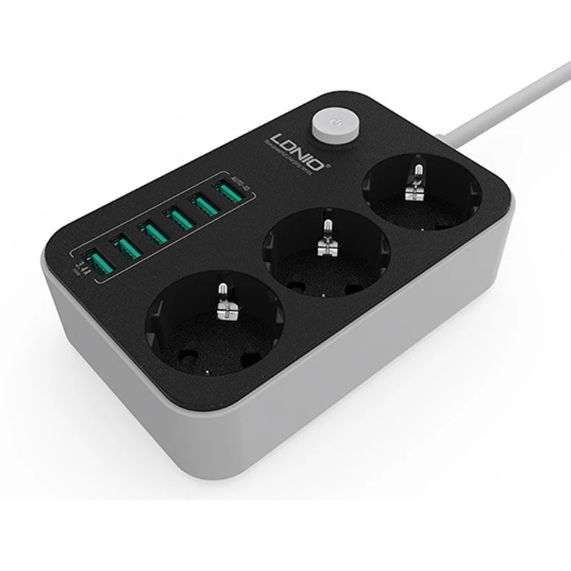 Новинка 2018 лидер продаж 3 розетки европейского стандарта 6 USB адаптеров настенное