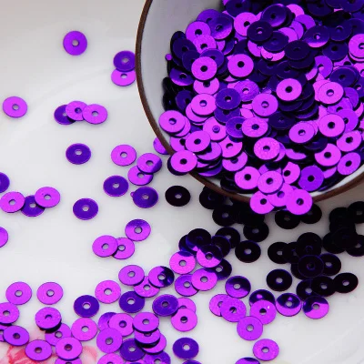 New Arrival-50g 5mm Flat Round Loose Sequins Paillettes Sewing Wedding Craft Good Quality 5# Violet Purple Confetti | Дом и сад