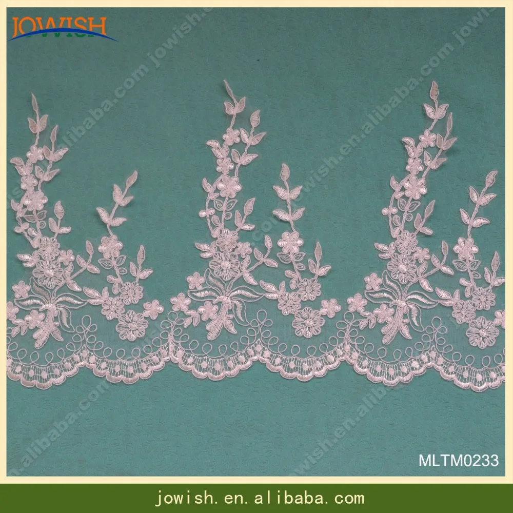 Off White Flower Embroidered Lace Trim Polyester Ribbon Free Shipping 3yards/lot | Дом и сад