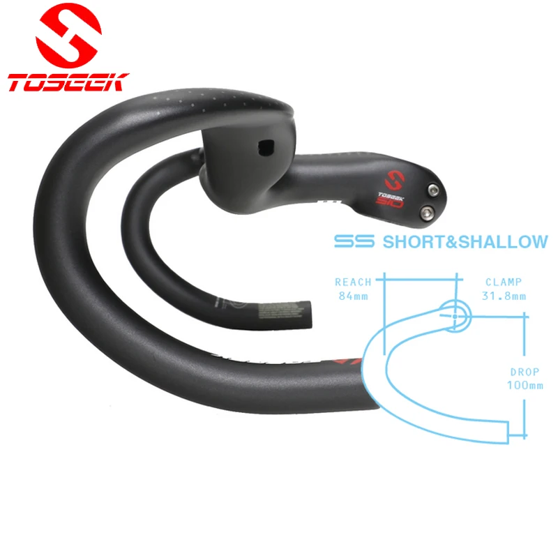 Цена TOSEEK UD полностью углеродное волокно, дорожный велосипед, Manillar Integrado Manillar Doblado Matte28.6 * 400/420440*90/100/110/120 мм