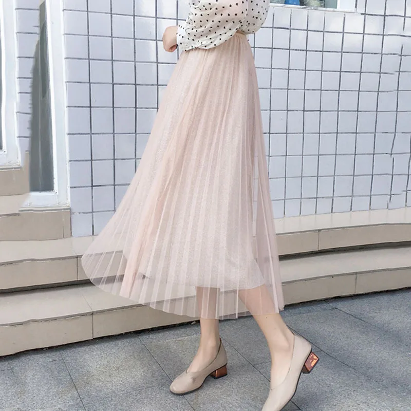 1 шт. юбки с эластичной резинкой на талии женские плиссированные 2019 осенняя