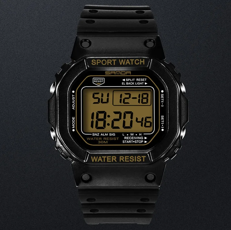 1 PC Military Waterproof Men's LCD Digital Stopwatch Date Rubber Sport Wrist Watch