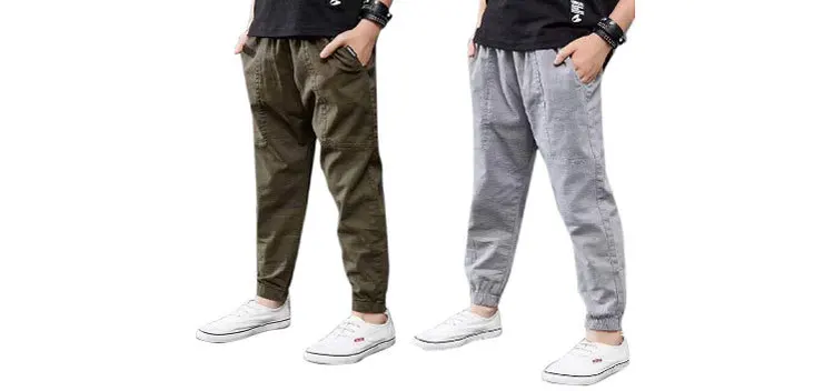Boys Casual Pants For Summer New Solid Cotton And Linen Mosquito Pants Boy Fashion Trousers 110-160 High Quality