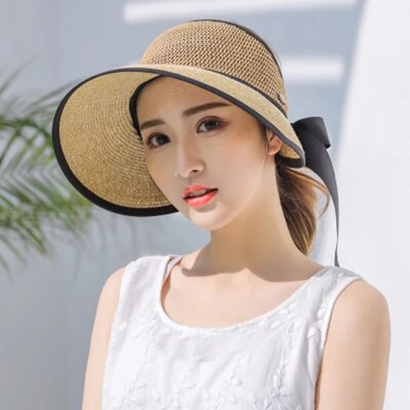 Шляпа MAERSHEI женская Соломенная Пляжная Панама от солнца с лентой и бантом для