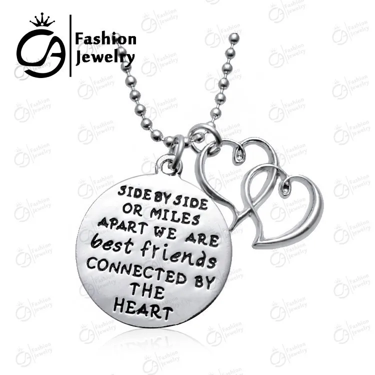 Мы лучшие друзья связанные с кулоном в виде сердца # LN1081|necklace korea|necklace componentnecklac |