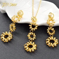 zea dear jewelry bohemia jewelry set for women earrings necklace pendant round flower jewelry for party wedding jewelry findings