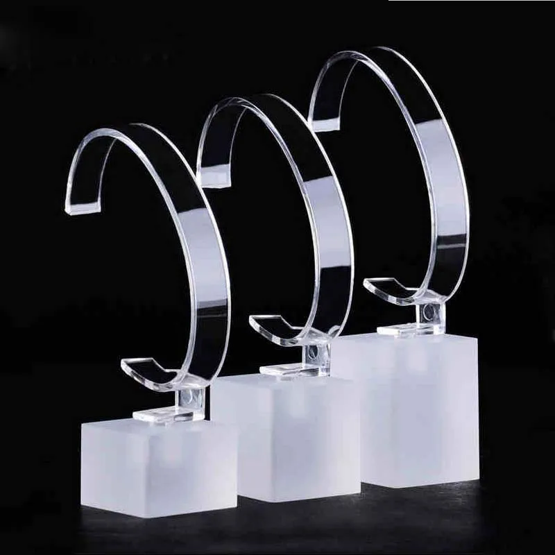 

High-Grade Acrylic Jewelry Watch Display Props Solid Black Transparent C Ring Watch Shelf Drawing Base