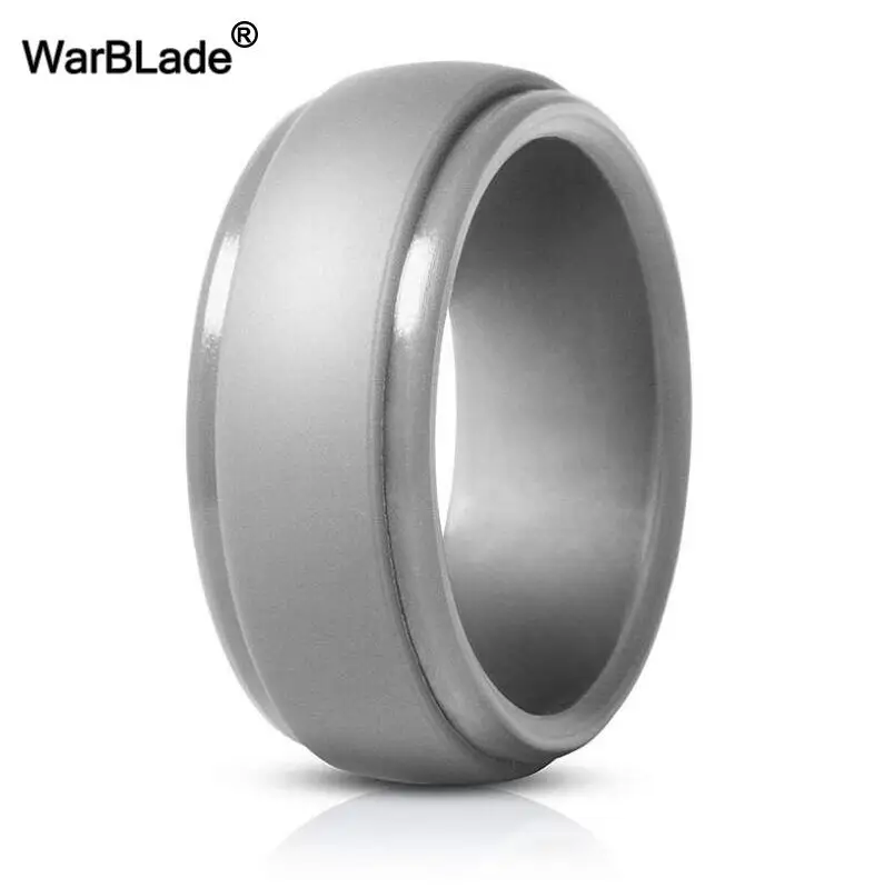 Light gray WarBLade, новинка, пищевое качество, FDA, силиконовые кольца для мужчин, свадебные резинки, гипоаллергенные, гибкие, антибактериальные, силиконовое кольцо на палец - Цвет основного камня: Light gray