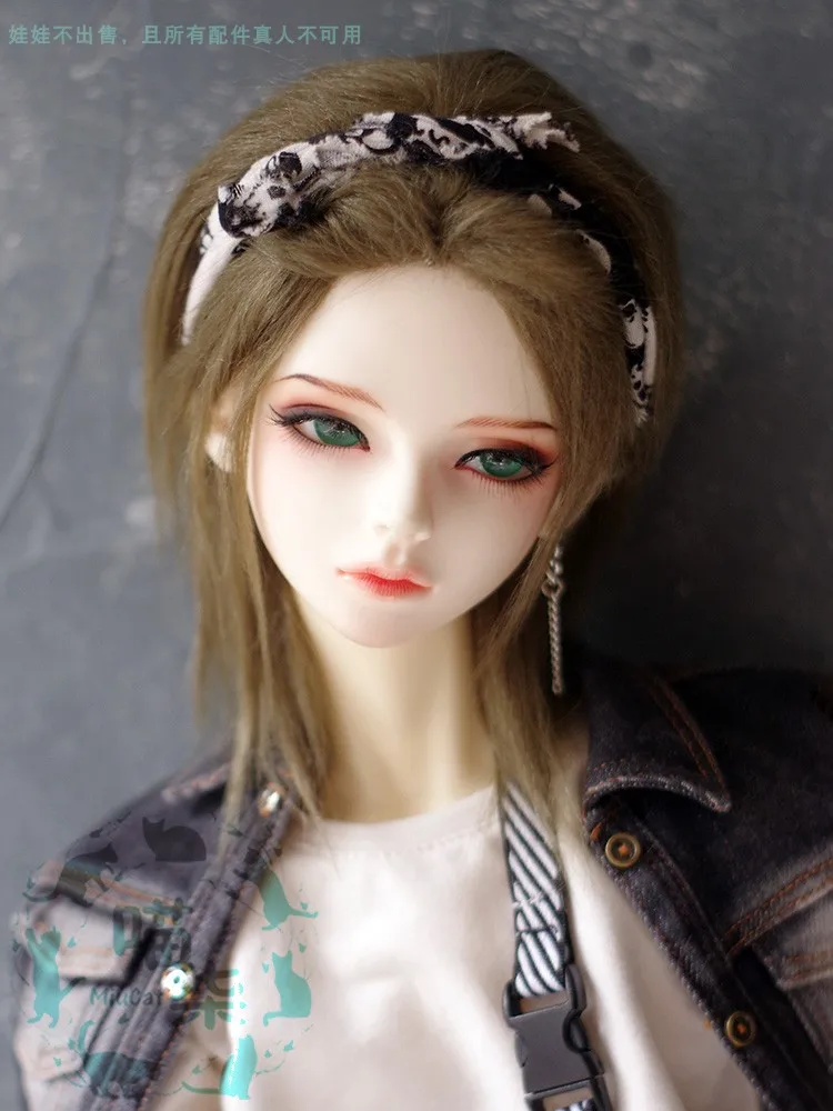 Bjd кукла парики мех парик 1/12 1/8 1/6 1/4 1/3 фиолетовый - Цвет: Коричневый