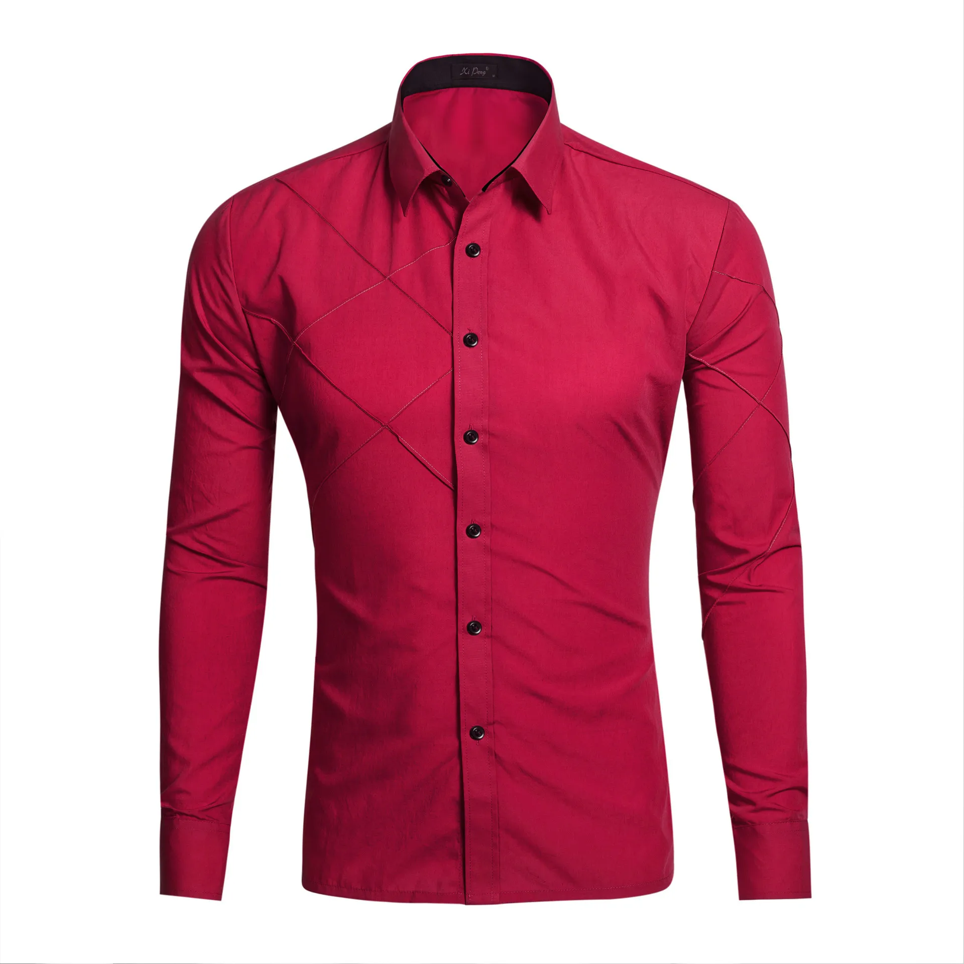 2017 foreign trade source men's wear color long sleeved shirts autumn 15 sleeve men dress clothing | Мужская одежда