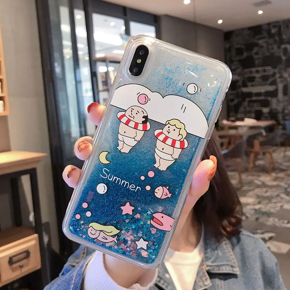 KISSCASE зыбучий песок чехол для телефона iPhone 7 8 X XS 6 6S Plus Girly MAX XR Capa аксессуары |