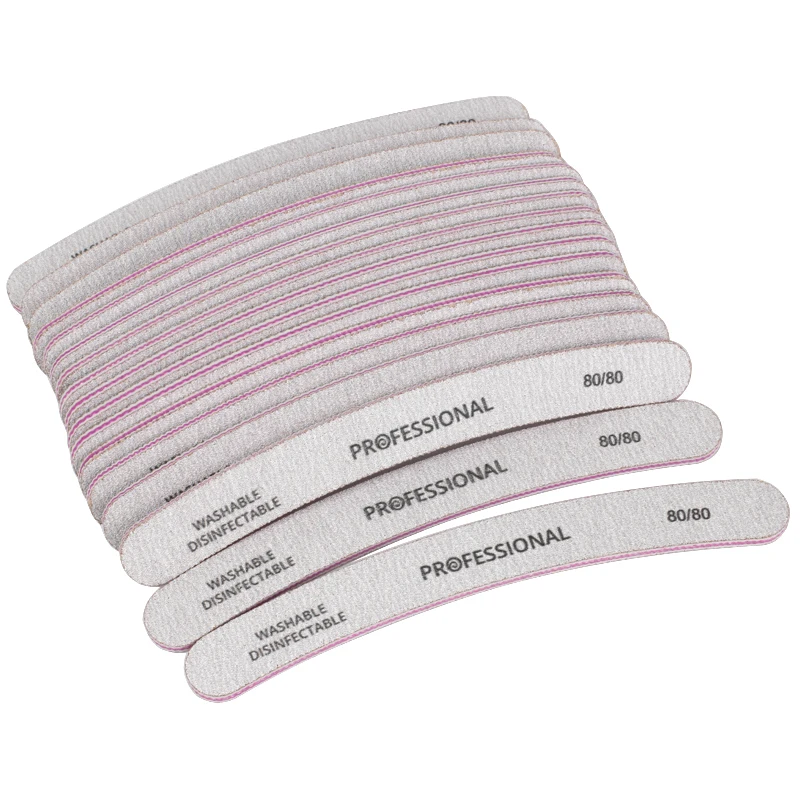 25pcs/lot Professional Nail File Buffer For Manicure UV Gel Polisher 80/80 Grit Grey Files Polishing Art Styling Tools | Красота и